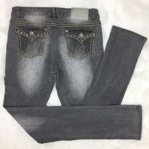 Vigoss Grey Straight Slim Leg Jeans Size 3 / 5